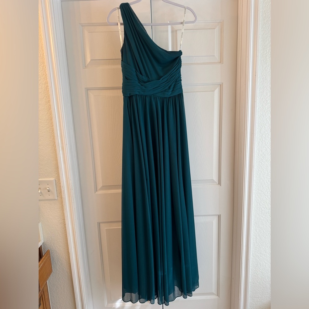 David's Bridal One-Shoulder Gown -Color Gem